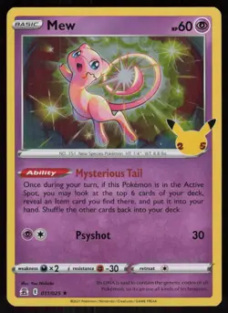 Mew 011/025 Holo Rare: Celebrations Pokemon TCG Near Mint - Image 1