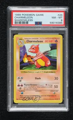 Charmeleon Shadowless Pokemon Base Set PSA 8 1999 - Image 1