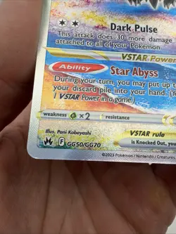 Pokemon TCG Darkrai VSTAR GG50/GG70 SWSH Crown Zenith Galarian Gallery NM - Image 3