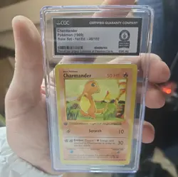 Pokemon Charmander 46/102 1st Edition Shadowless Base NM - Image 3
