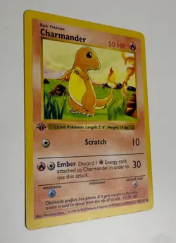 1999 WOTC POKEMON BASE SET SHADOWLESS 1ST EDITION CHARMANDER 46/102 COMMON NM - Image 4
