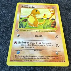 CHARMANDER Pokemon Card - WOTC 1st Edition Base Set Shadowless 46/102 MINT/NM - Image 2