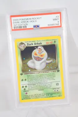 Pokemon 2000 Dark Arbok #2 Holo 1st Edition Team Rocket PSA 9 - Image 1