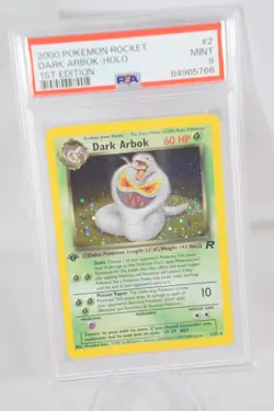 Pokemon 2000 Dark Arbok #2 Holo 1st Edition Team Rocket PSA 9 - Image 2