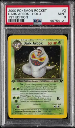 2000 POKEMON ROCKET 1ST EDITION #2 DARK ARBOK-HOLO PSA 9 - Image 1