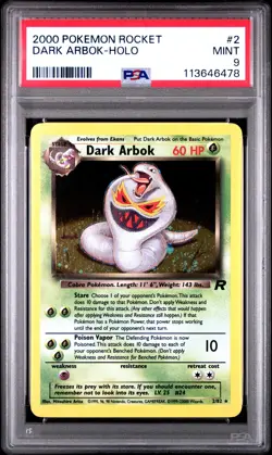 Dark Arbok - Holo - PSA 9 - Team Rocket - 2000 - #2/82 - Pokemon - Vintage - Image 1