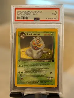 Pokemon 2000 Team Rocket Dark Arbok #2 1st Edition Holo PSA 9 - Image 1