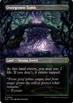 MTG Overgrown Tomb (Borderless) NON FOIL NM R 350 Lorwyn Eclipsed - Image 2