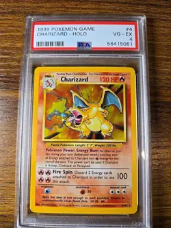 1999 Pokemon Base Set #4 Charizard-Holo PSA 4 - Image 1