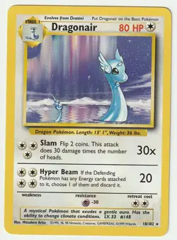 Base Set Pokemon TCG Dragonair #18/102 - LP - Image 1
