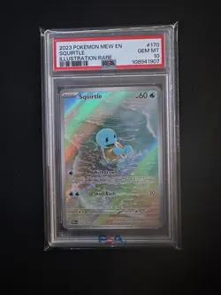 Pokemon TCG Squirtle 170/165 Scarlet & Violet 151 Illustration Rare Card PSA 10 - Image 1