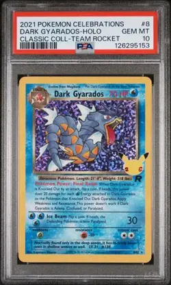 2021 Pokemon Celebrations Classic Collection Dark Gyarados #8 PSA 10 - Image 1