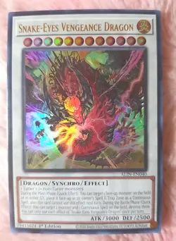 Yu-gi-oh! Snake-Eyes Vengeance Dragon ALIN-EN040 1st Edition Ultra Rare - Image 1