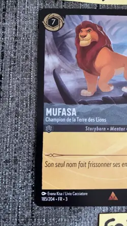 Carte Lorcana Disney TCG Mufasa 185/204 FOIL Rare Chapitre 3 Francais - Image 3