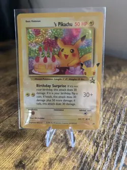 Pokemon Pikachu Birthday Card 24-Holo Celebrations Promo - Image 1