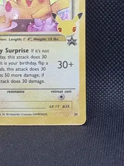 Pokemon Card Birthday Pikachu #24 Celebrations Classic Collection 25th Promo - Image 4