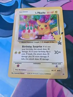 Pokemon Pikachu Birthday Card 24-Holo Celebrations Promo - Image 1