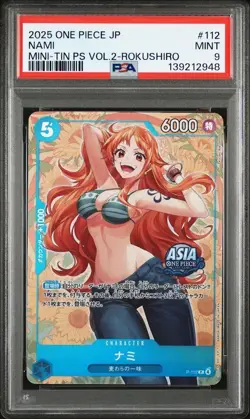 PSA 9 Nami P-112 Mini-tin Pack Set vol.2 One Piece CCG ASIA Japanese - Image 2