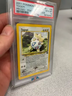 PSA 10 GEM MINT Togepi #30 WOTC Black Star Promo Pokemon Card - Image 4