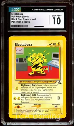 CGC 10 GEM MINT Electabuzz # 46 WOTC Black Star Promo Pokemon Card - Image 1