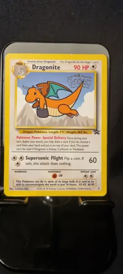 LP! Dragonite #5 Movie Black Star Promo WB Stamp WoTC Rare Pokemon TCG Card - Image 1