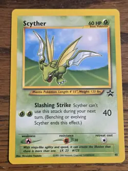 Pokemon Wotc Black Star Promo # 45 SCYTHER *nice card look* - Image 1