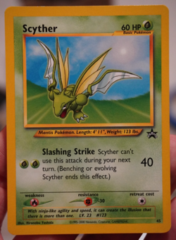 LP Scyther WOTC Promo Black Star Pokemon Card TCG UK 45/53 - Image 1