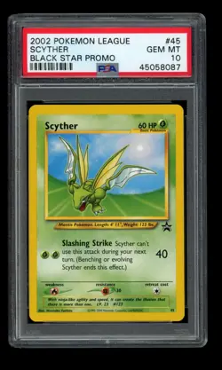 2002 WOTC POKEMON POKEMON LEAGUE BLACK STAR PROMO SCYTHER #45 PSA 10 GEM MINT B - Image 1