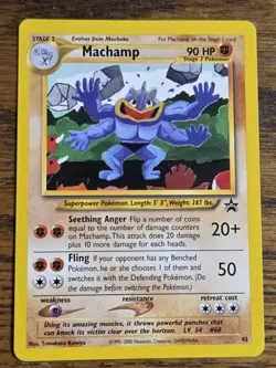 Pokemon Wotc Black Star Promo # 43 Machamp,,not played - Image 1