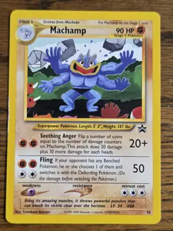 Pokemon Wotc Black Star Promo # 43 Machamp,,not played - Image 1