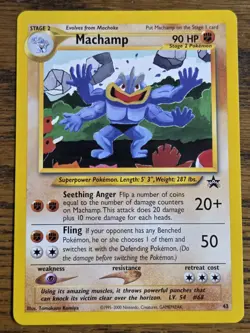 Pokemon Wotc Black Star Promo # 43 Machamp,,not played - Image 1