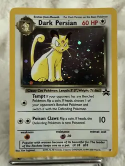Pokemon TCG Dark Persian Holo Black Star Promo 17 with Swirl WOTC NM - Image 1