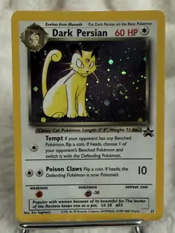 Pokemon TCG Dark Persian Holo Black Star Promo 17 with Swirl WOTC NM - Image 2