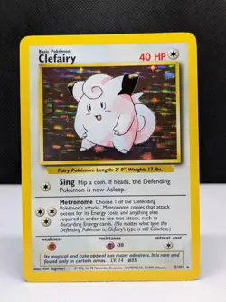 Clefairy 5/102 | Base Set | Holo Rare WOTC Unlimited | Pokemon Card | NM - Image 1