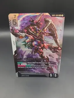 Gundam Card Game GD01 GD01-066 Justice Gundam LR - Pack Fresh English - Image 1