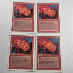 Fireball Revised x4 Playset Vintage Magic the Gathering White Border MTG Card LP - Image 1