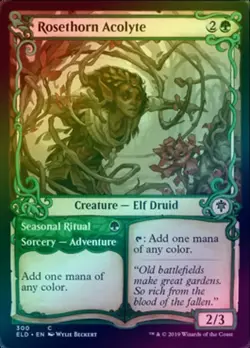 Rosethorn Acolyte Seasonal Ritual - Showcase (Foil) (ELD) Throne of Eldraine - Image 1