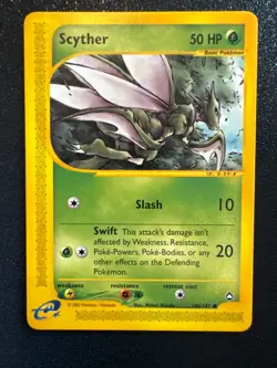 Pokemon VINTAGE Scyther: Pokemon TCG: Aquapolis Non Holo 106/147 NM or better - Image 1