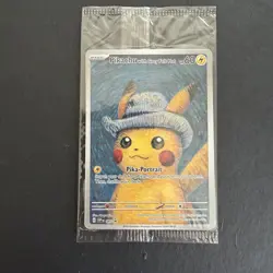 Pokemon Pikachu Grey Felt Hat SVP Black Star Promo Sealed Pack Promo Card - Image 1