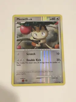 Pokemon Meowth 114/147 Reverse Holo - Supreme Victors (2009) - Lightly Played - Image 1