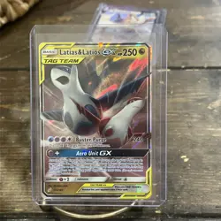 2019 Pokemon Sun Moon Team Up Latias Latios GX Full Art #113/181 NM- - Image 1