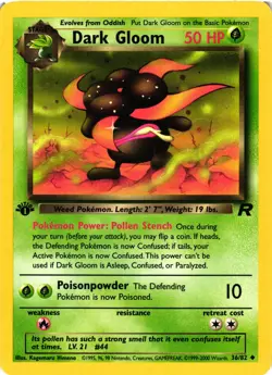 Pokemon TCG Team Rocket Dark Gloom 36/82 1st Edition LP - Image 1