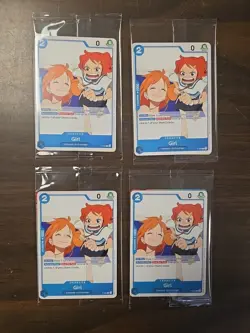 4x Girl One Piece TCG Release Event Promo Playset Azure Sea's Seven OP14-EB04 - Image 1
