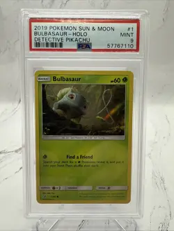 2019 Pokemon Sun & Moon Detective Pikachu 1 Bulbasaur-Holo PSA 9 - Image 1