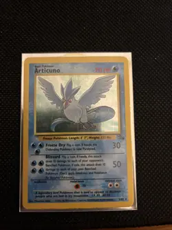 Pokemon Articuno Card Holo WOTC 2/62 Fossil Set Rare Vintage 1999 LP - Image 1