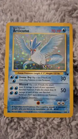 ​Articuno Holo Rare 2/62 Fossil Set Pokemon Card 1999 Vintage WOTC LP - Image 1