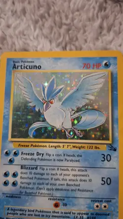 ​Articuno Holo Rare 2/62 Fossil Set Pokemon Card 1999 Vintage WOTC LP - Image 3