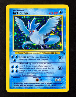 1999 Pokemon ARTICUNO Fossil Set HOLO RARE Unlimited Edition Card 2/62 WotC NM+ - Image 2