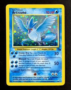 1999 Pokemon ARTICUNO Fossil Set HOLO RARE Unlimited Edition Card 2/62 WotC NM+ - Image 3