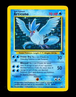 1999 Pokemon ARTICUNO Fossil Set HOLO RARE Unlimited Edition Card 2/62 WotC NM+ - Image 5